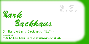 mark backhaus business card